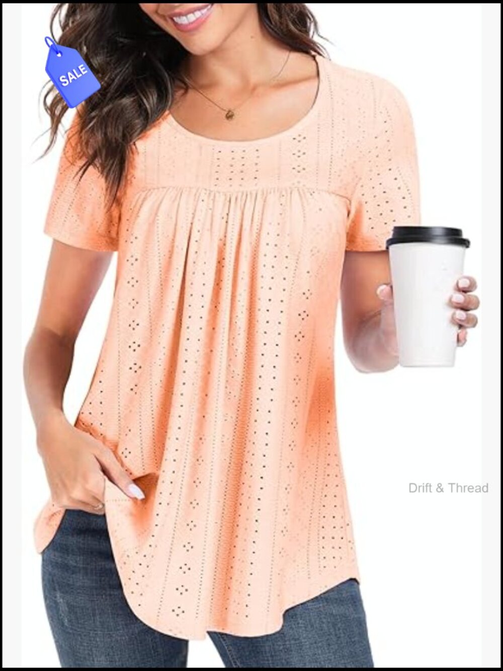 Women's Tunic Tops Loose Fit Short Sleeve Crew Neck Casual Summer Tops
